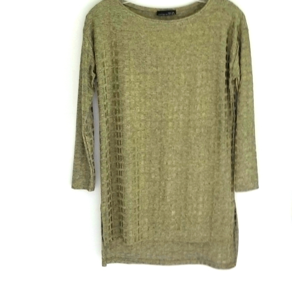 Zara gold tunic length sweater knit top small